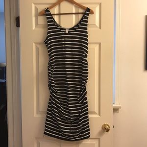 Striped maternity tank dress